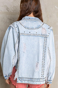 Denim Silver Stud Jacket