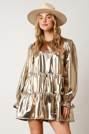 Mocha Metallic Dress