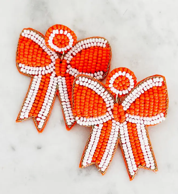 Orange Bow Earrings