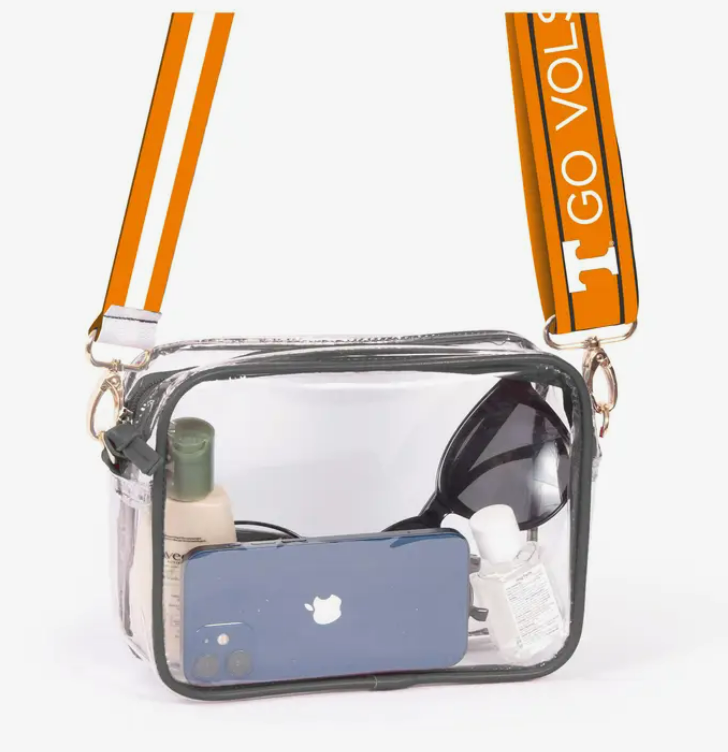 Clear Bag w/2 Straps Vols/blk