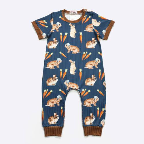 Navy Bunny Romper