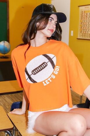 Game Day Seq Football crop tee