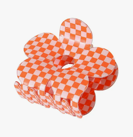 Checkerboard Flower Clip