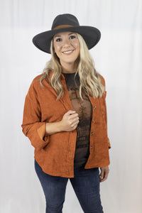 Rust corduroy shirt