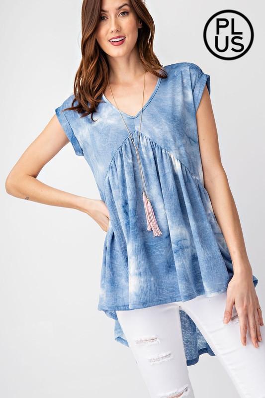 Denim/white Top