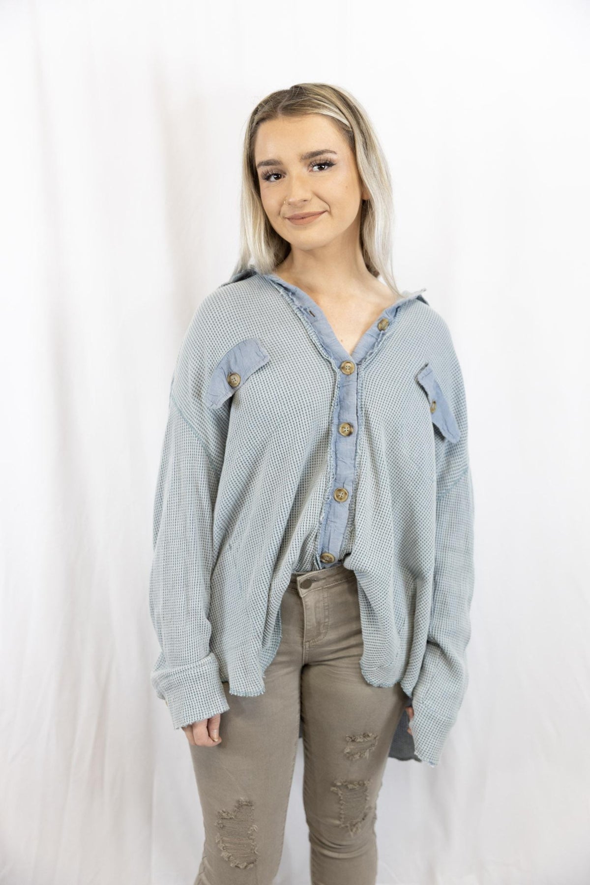 Thermal Button Down (Blue)