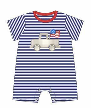 Patriotic Car Applique Romper