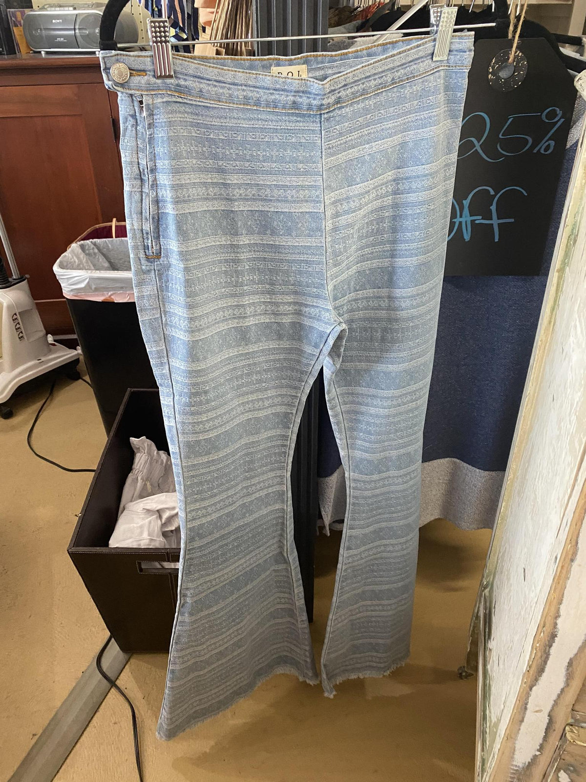 Denim High-rise Flair Leg w/ Side Zipper