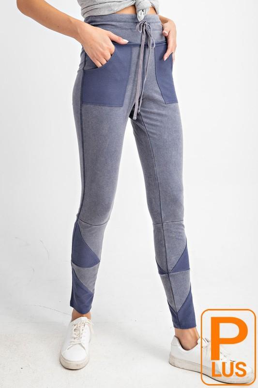 French terry fill washed leggings Charcoal