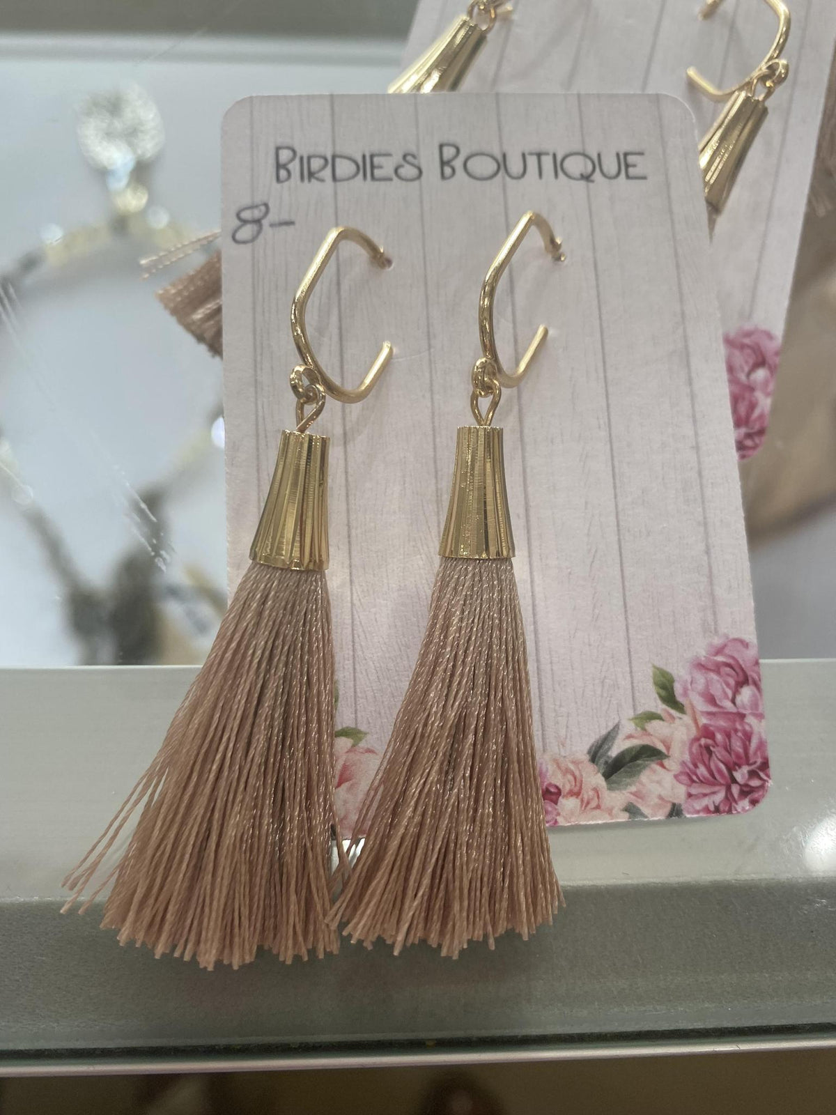 Gold Rose Fringe Earring