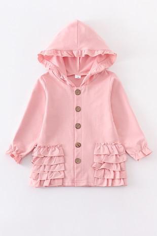 Ruffle Button Hoodie