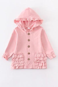 Ruffle Button Hoodie