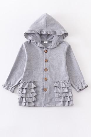 Ruffle Button Hoodie