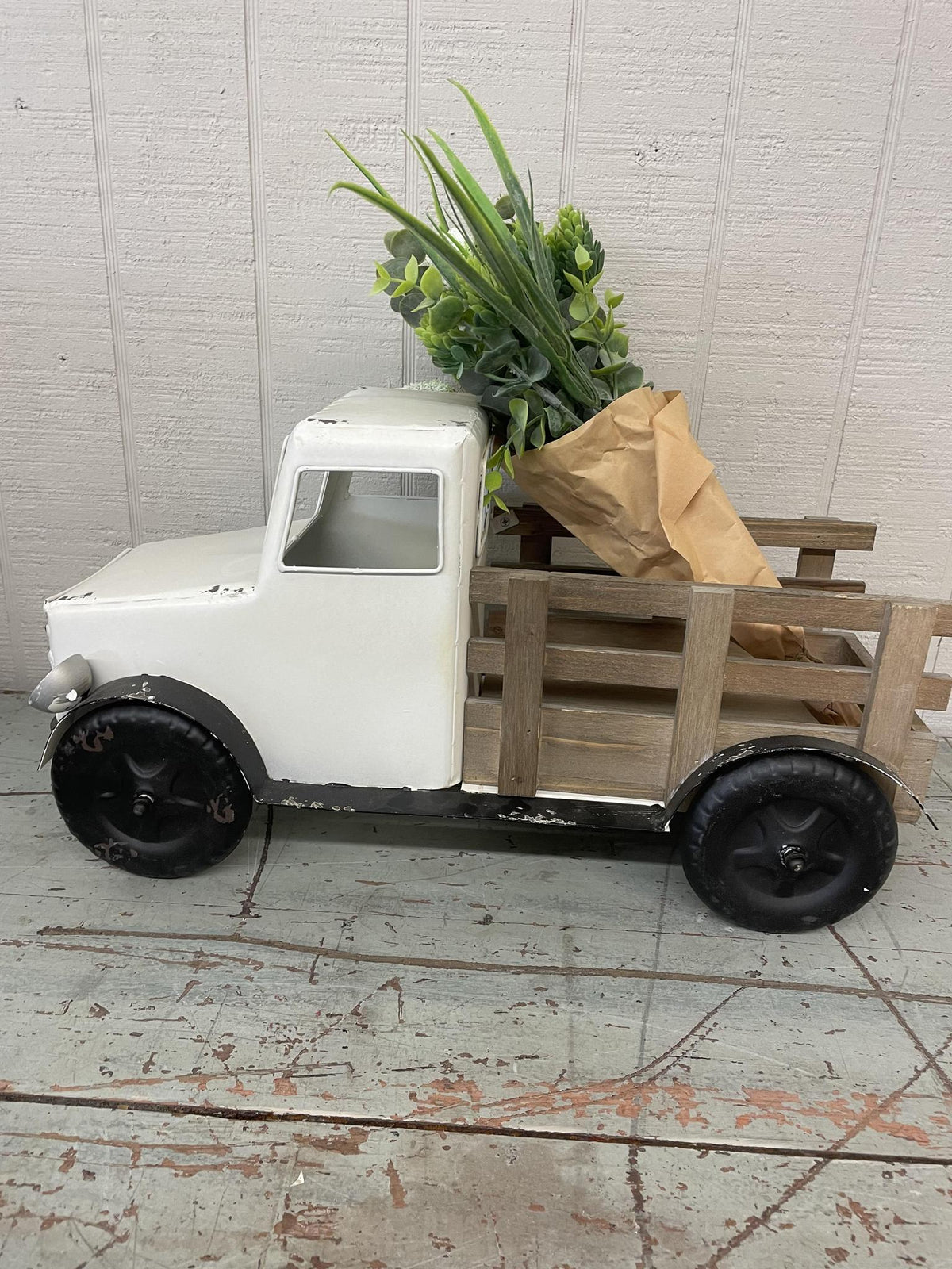 White aged truck