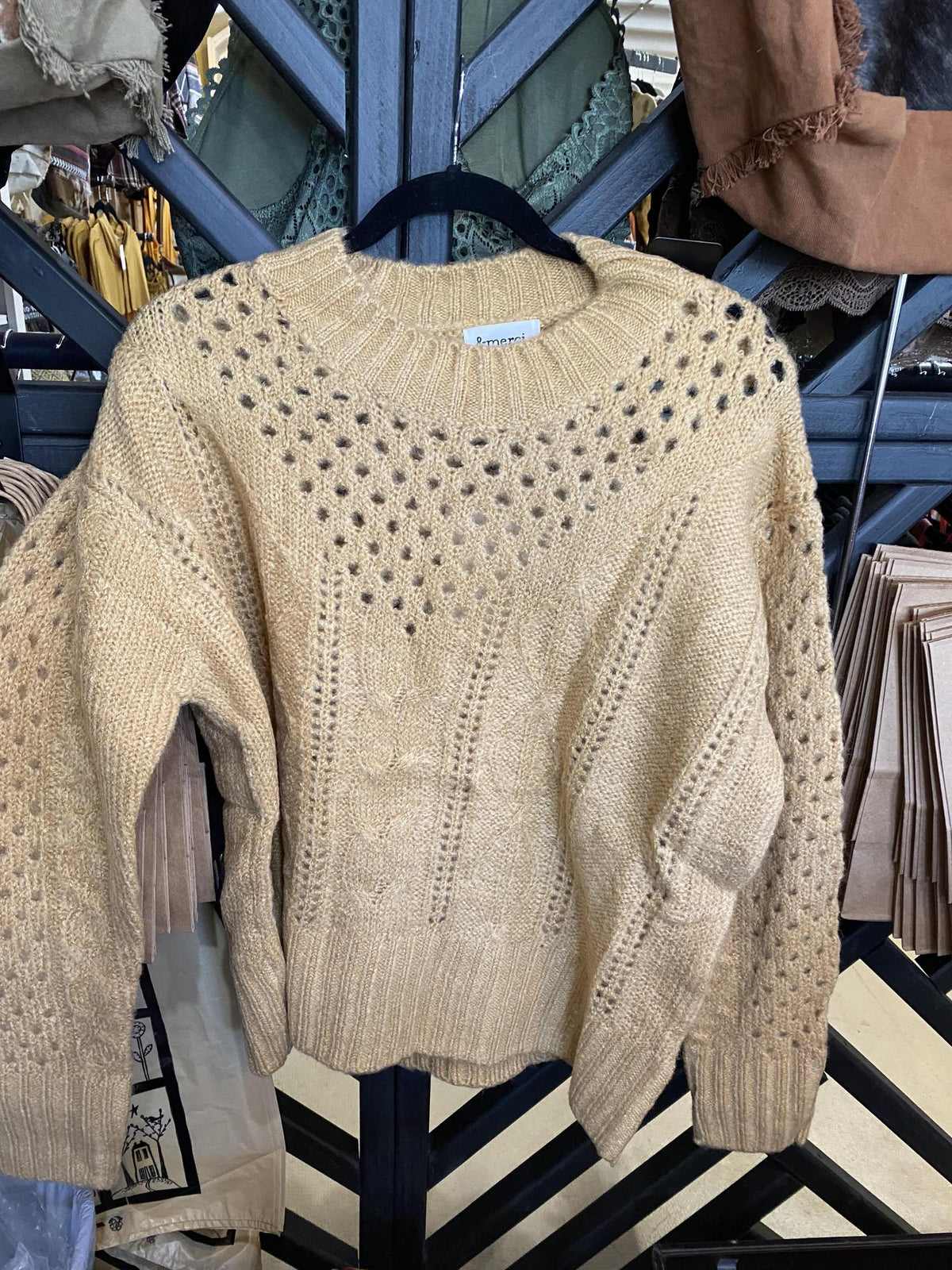 Taupe Crew Neck Sweater