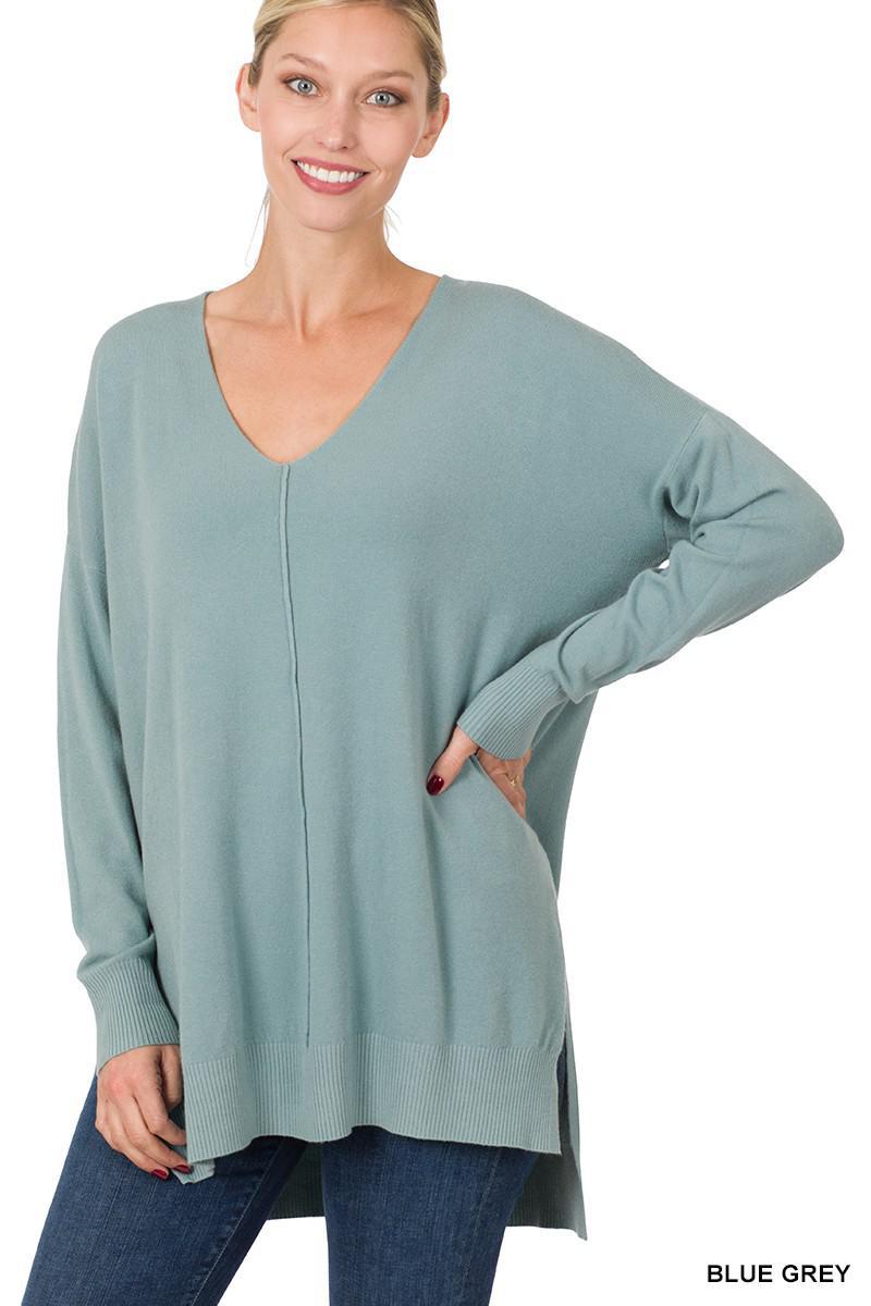 Hi-Low Sweater (Blue Grey)