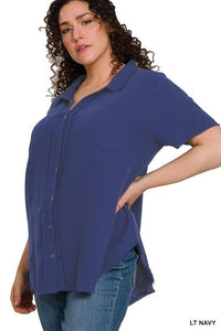 Gauze Button Down Shirt