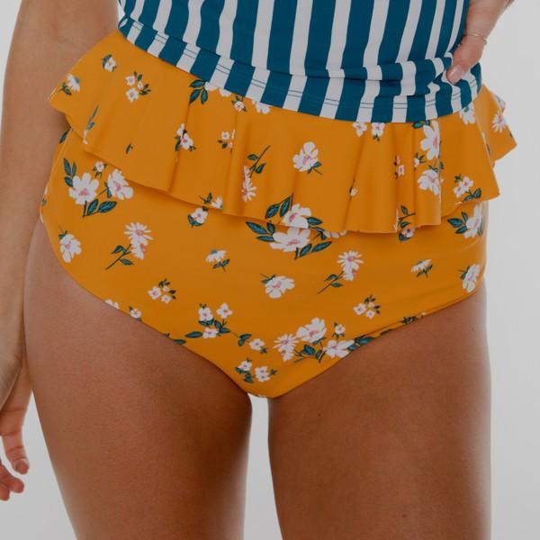 Yellow Floral Swim Bottom