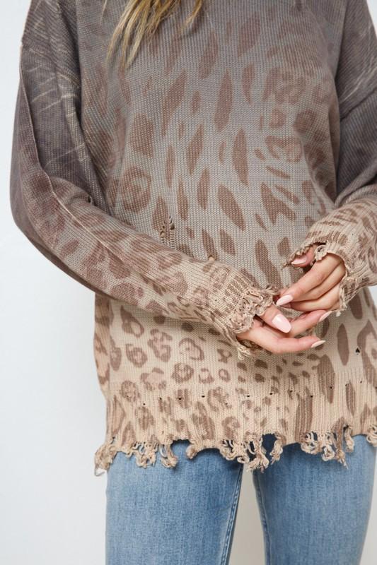 Khaki Animal Print Sweater