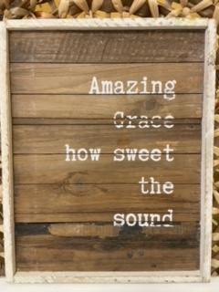 Wood Amazing Grace sign