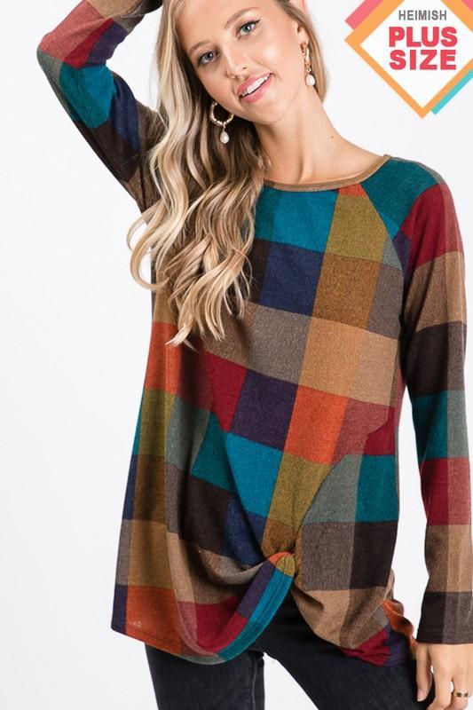 Multi plaid print top