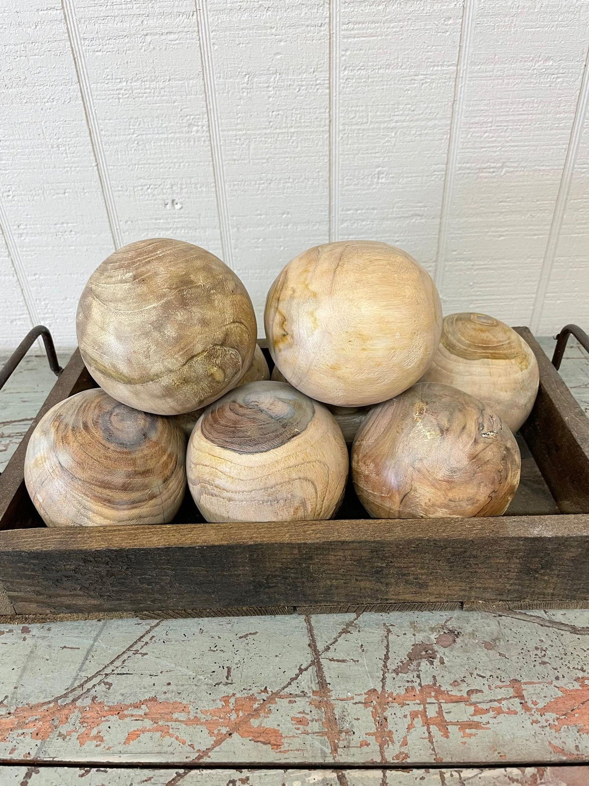 Polished wood balls