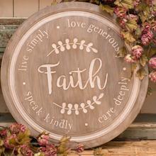 Round wood Faith sign