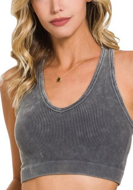 Ribbed Tank Ash Grey
