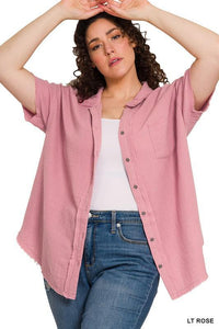 Gauze Button Down Shirt