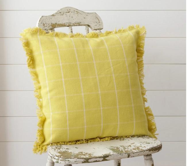 Yellow Window Pane Pillow