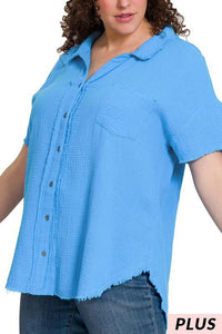 Gauze Button Down Shirt