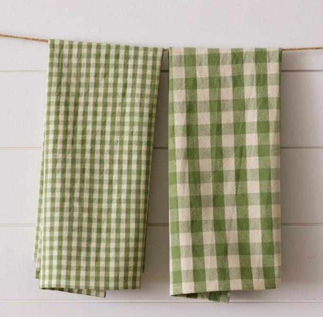 Green Check Towels