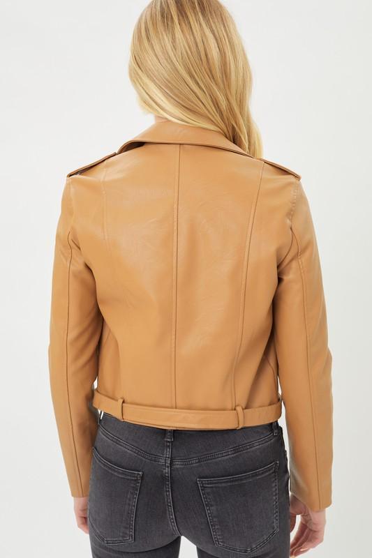 Lady Leather Jacket Camel