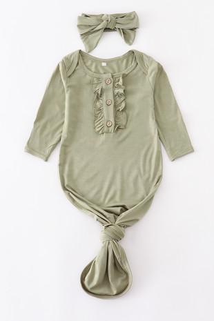 Olive Bamboo Gown Set