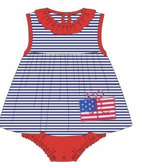 Flag Embroidery Baby Romper
