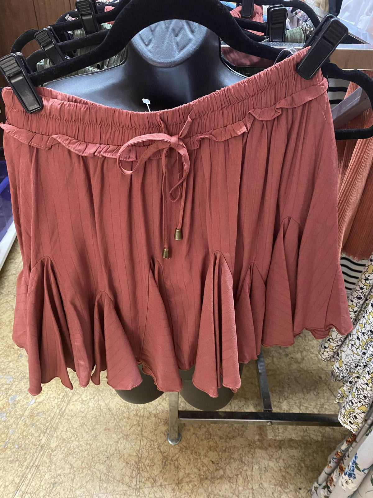 Rust Pleated Skirt