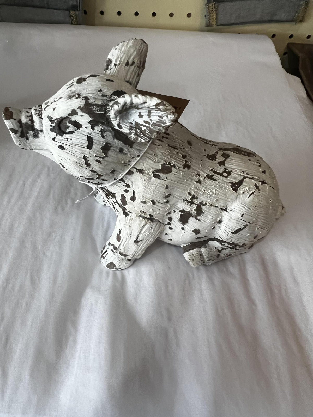 White Distressed Pig