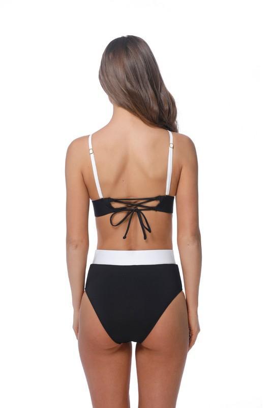 Timeless Blk/Wht Swim Top