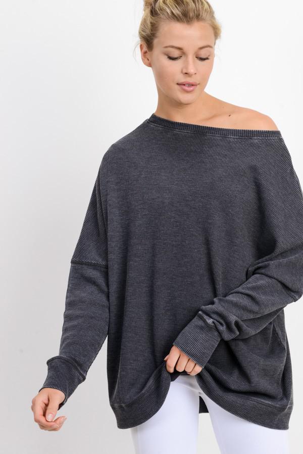Ribbed Pullover (Black)