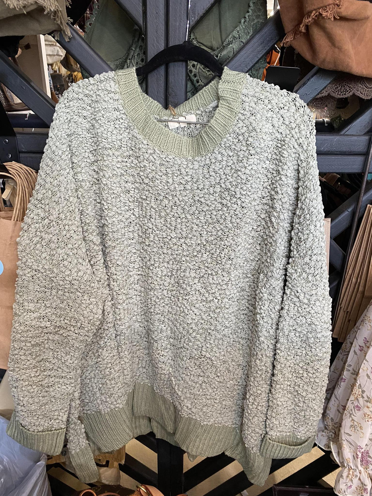 Faded Sage Crew Sweater