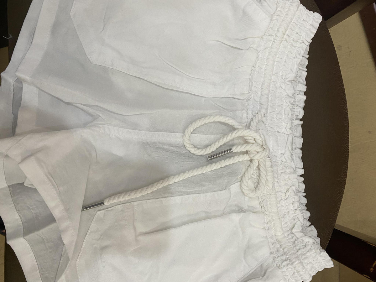 White Drawstring Shorts