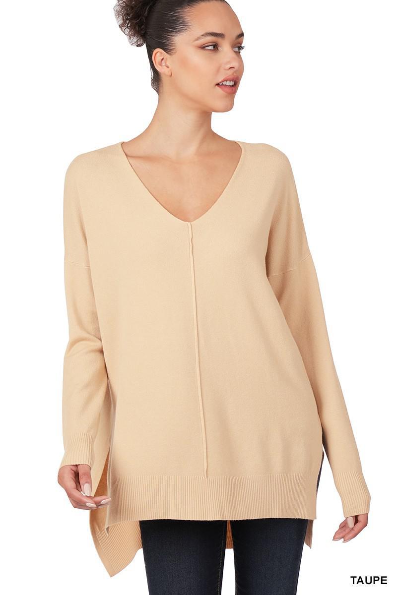 Hi-Low Sweater (Taupe)