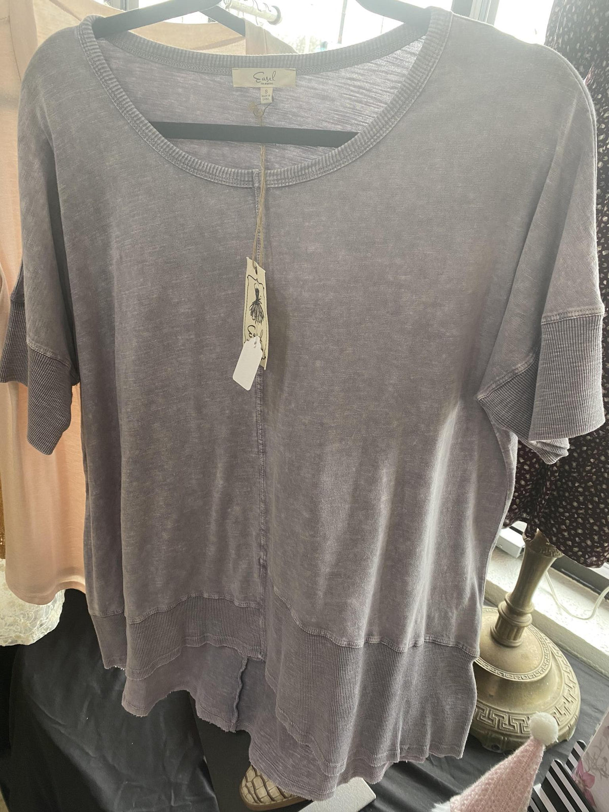 Violet Scoop neck Ribbed trim