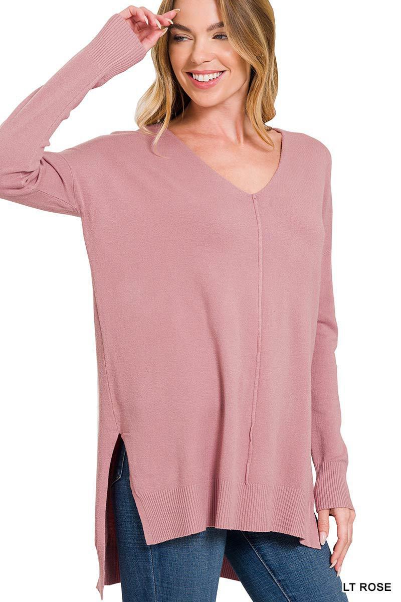 Hi-Low Sweater (Rose)
