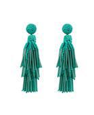 Teal Tassel Earrings