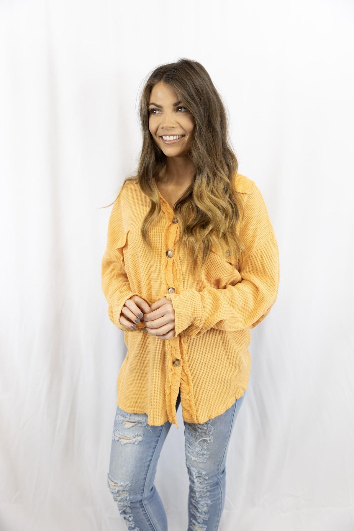 Thermal Button Down (Apricot)