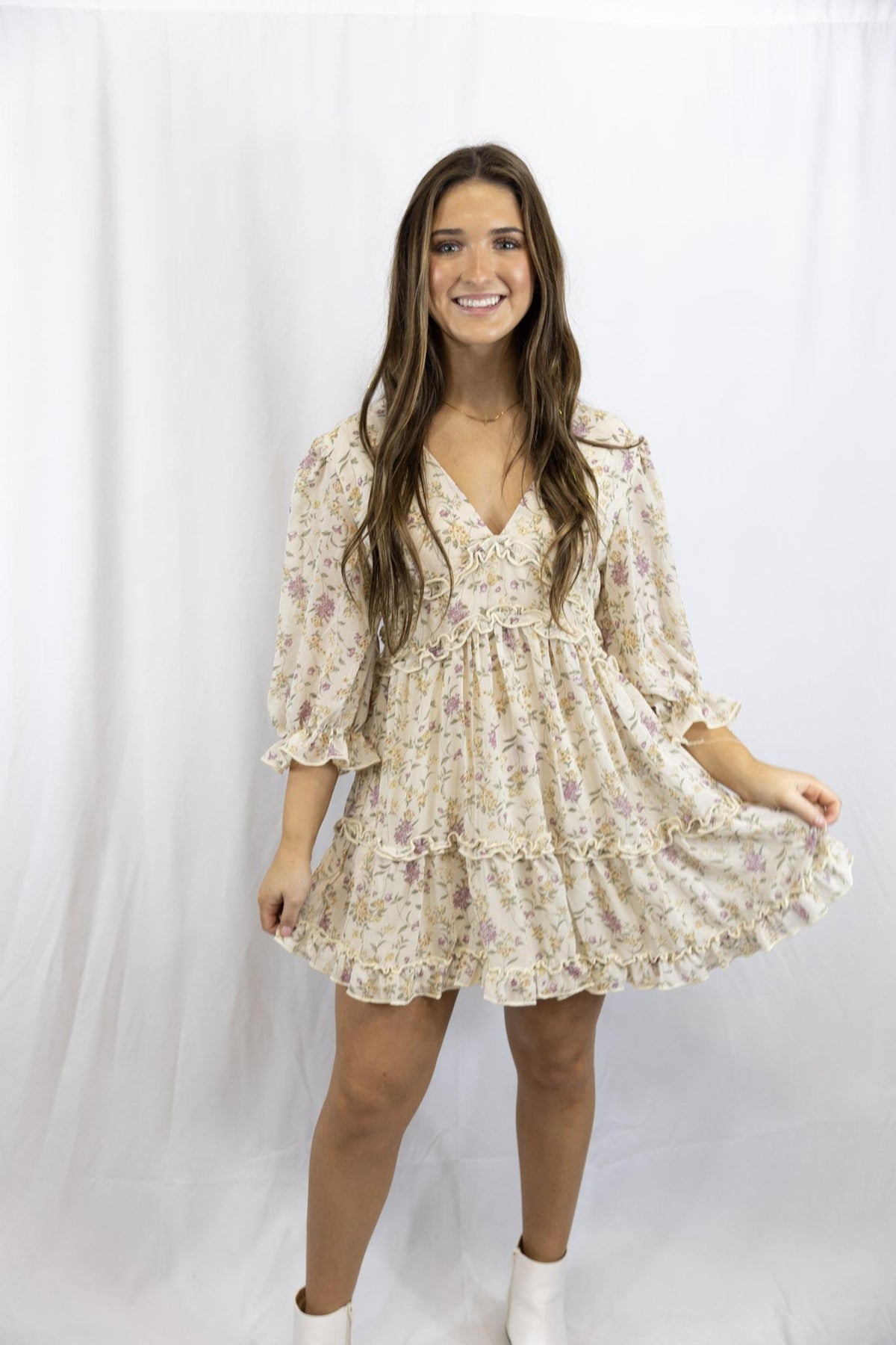 Ruffle Frill Tiered Mini Dress