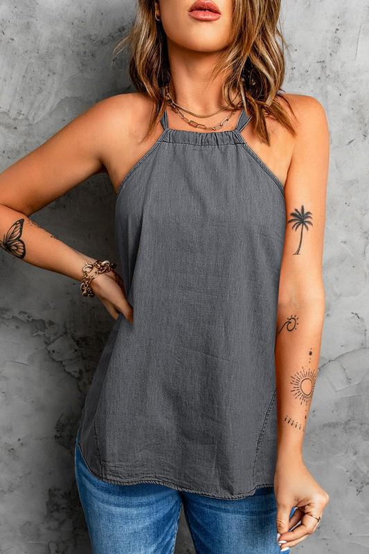 Olivia Halter Neck Crop Top