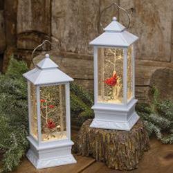 Lighted Cardinal snow globe