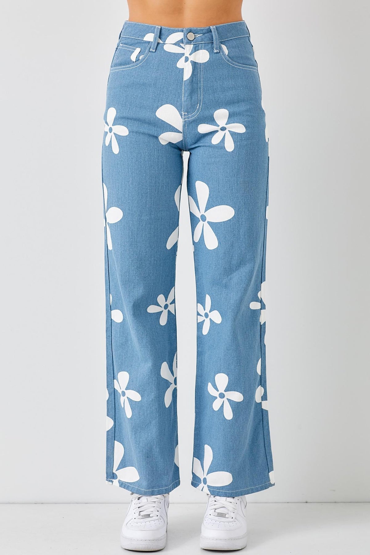 Floral Print Jeans